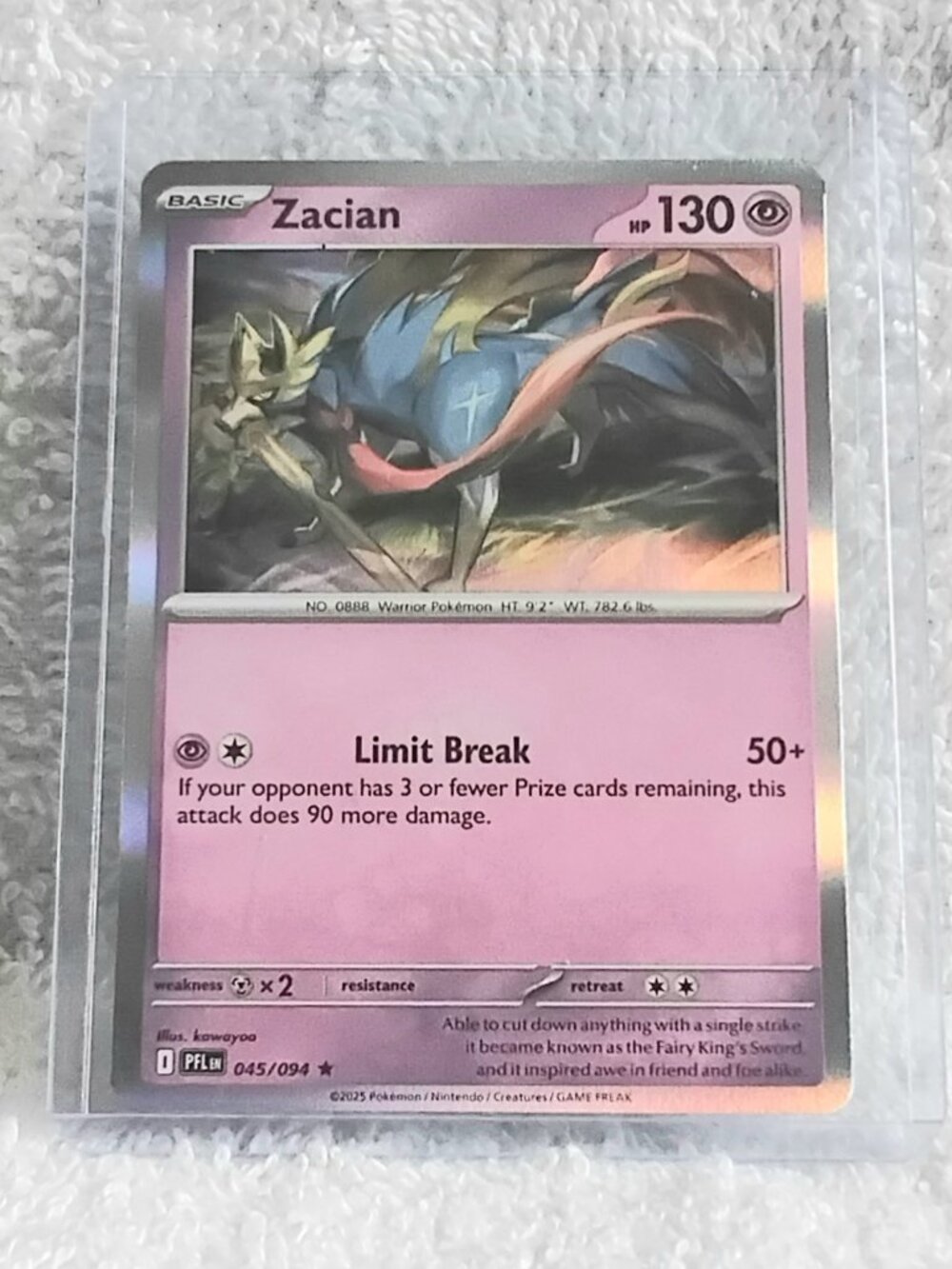 Mint 2025 Pokemon Zacain Rare ☆ Holo Card 045/094!!